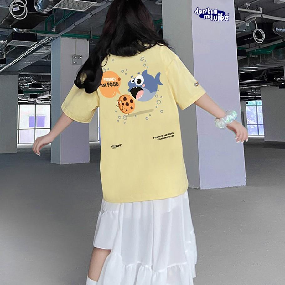 Áo thun nữ form rộng màu vàng | DKMV Yellow Friends Not Food Tee