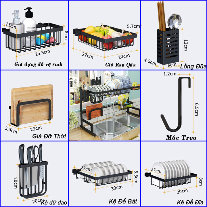 Kệ Đựng Bát Đĩa 2 Tầng.Kệ Úp Chén Đĩa Cao Cấp Mới