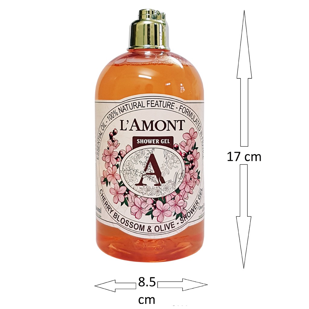 Combo Sữa Tắm L'amont En Provence Cherry Blossom Shower Gel Hương Hoa Anh Đào + Hoa Hồng (500ml / Chai)