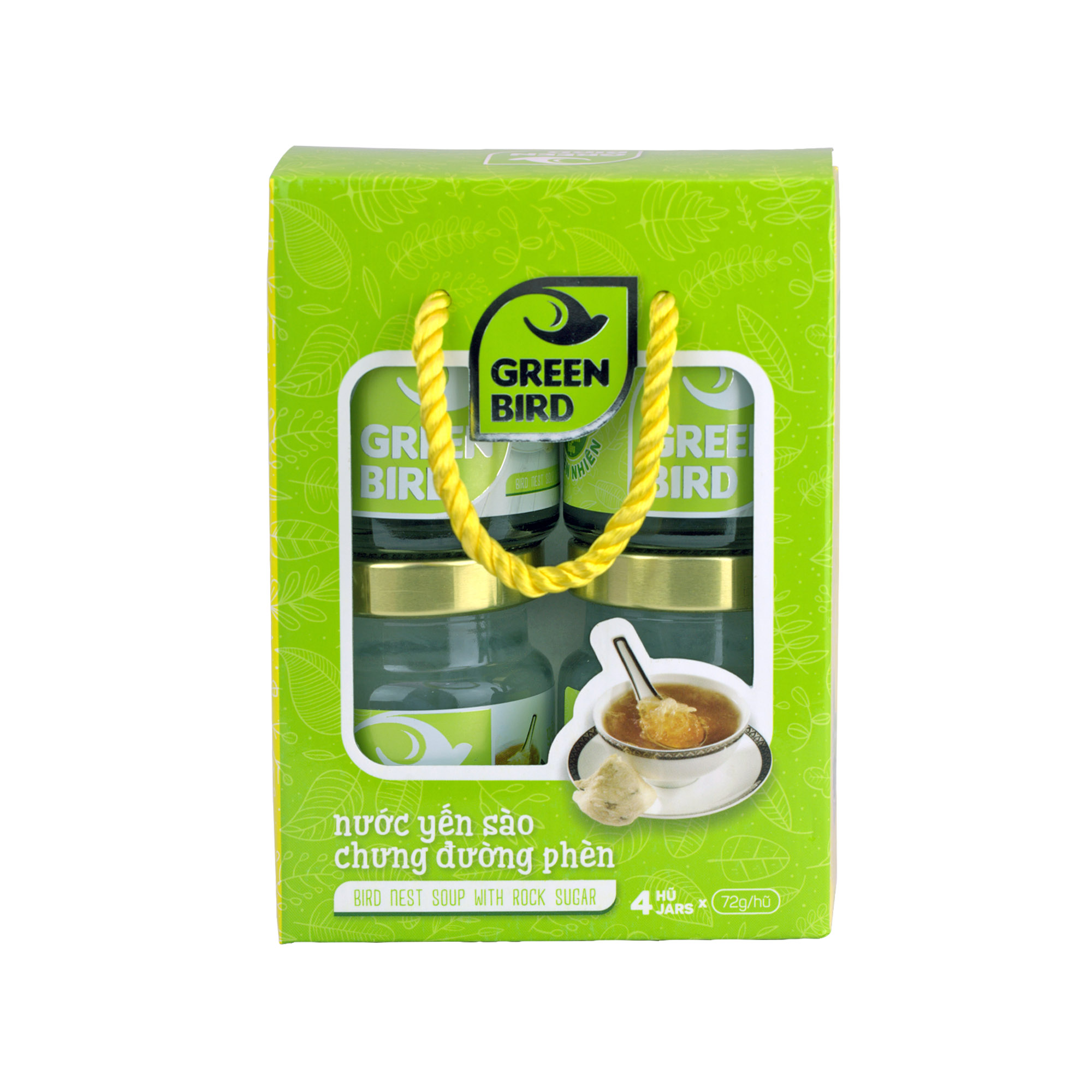 Lốc Green Bird - Nước Yến Sào Chưng Đường Phèn - (4 hũ*72g)