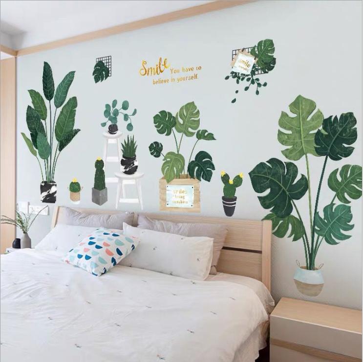 Decal dán tường trang trí tiểu cảnh Smile phong cách Hàn Quốc (90 x 180 cm)