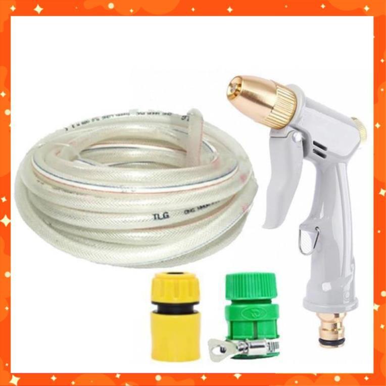 Bộ dây vòi xịt nước rửa xe, tưới cây tăng áp 3 lần, loại 7-10m 206846