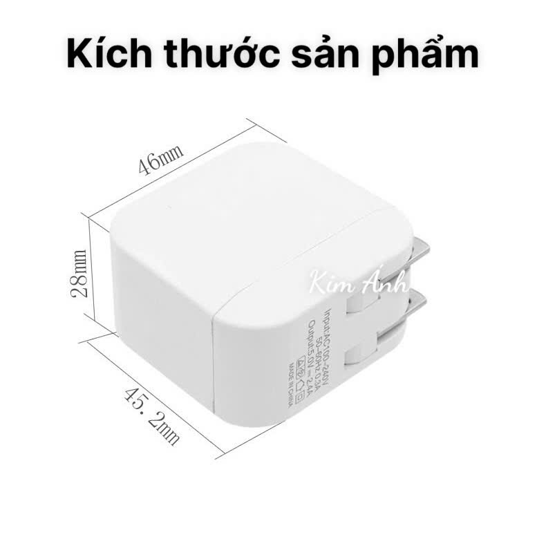 Củ sạc xuất Nhật 2.4A KFLY ( JHX-AC1908) chứng nhận PSE tiêu chuẩn Nhật Bản, dùng thử 30 ngày, Hàng chính hãng