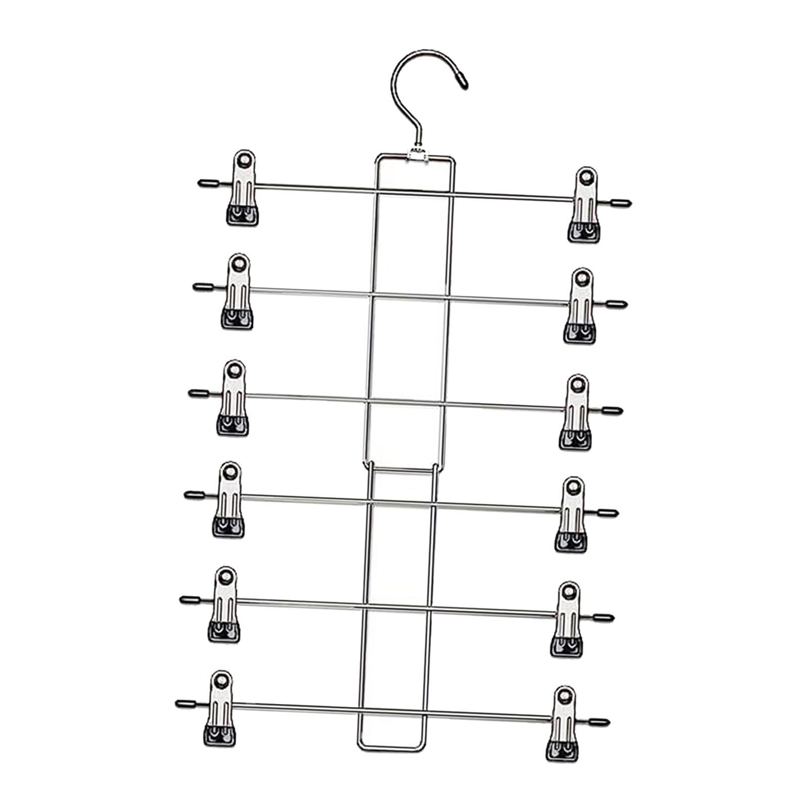 Skirt Hanger Heavy Duty 6 Tier Pants Hanger for Slacks Kids Clothes Shorts