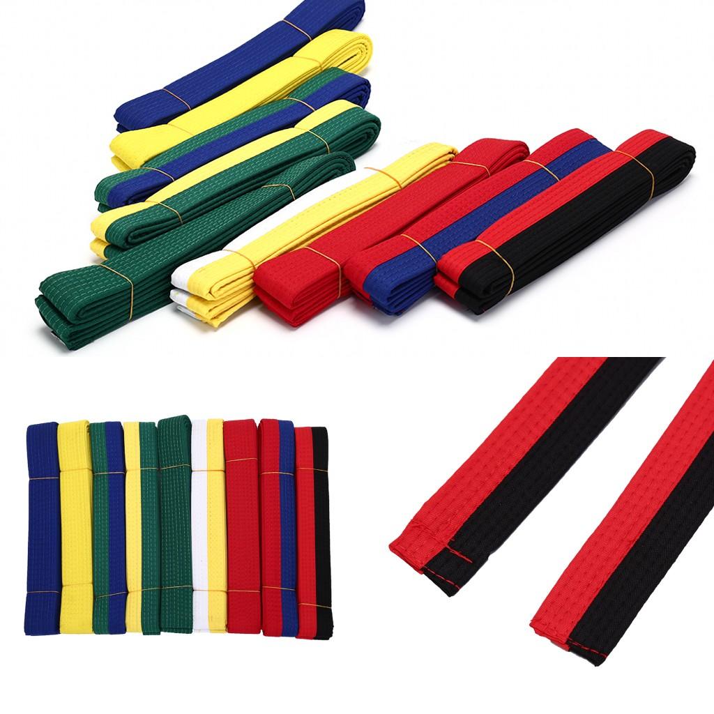 Taekwondo Belt chuyên nghiệp mới Karate Judo kép bọc võ thuật dây đai thể thao sọc Color: E