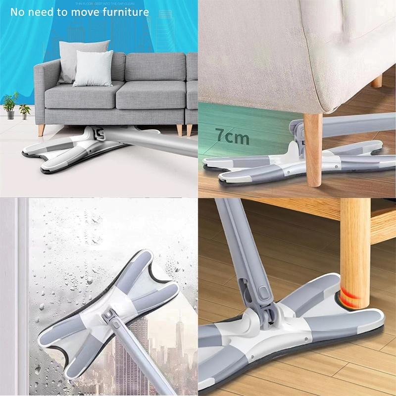 Chổi lau nhà chữ X cây lau vệ sinh nhà cửa xoay 360 độ