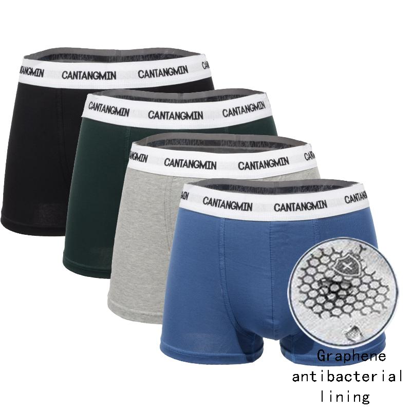 CANTANGMIN Người Quần Lót Cotton Graphen Kháng Khuẩn Quần Lót Thoáng Khí Thấm Hút Độ Ẩm Võ Sĩ Thoải Mái Quần Lót
