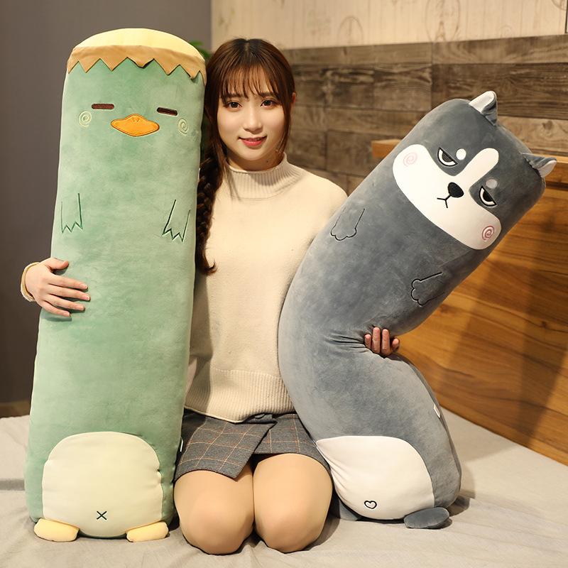 Hoạt Hình Hình Khủng Long Con Heo Thỏ Gấu Bông Husky Vịt Sang Trọng Đồ Chơi Nhồi Bông Mềm Giấc Ngủ Dài Gối Búp Bê Đệm Trẻ Em Bé Gái quà Tặng
