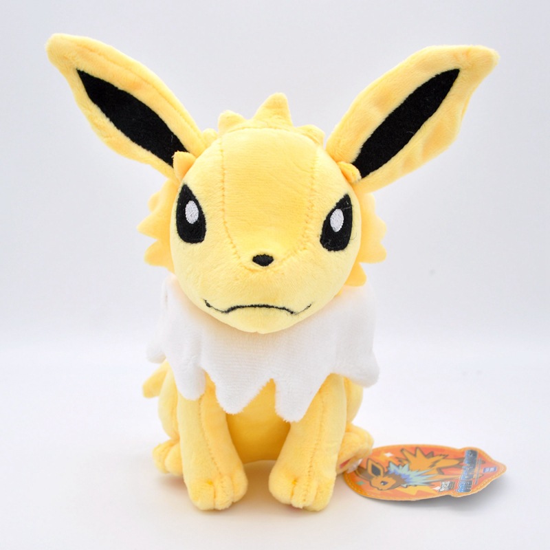 Gấu Bông Pokemon Eevee (Eevui) Jolteon Hệ Điện (20Cm---30Cm) Hàng Chính Hãng Pokemon Nguyên Tem Nguyên Tag (Tặng Kèm 1 Ví Da 12 Ngăn Đựng Thẻ ATM, CCCD)