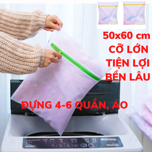 Túi giặt máy quần áo hạn chế va đập và bai xù cỡ 40x50 và 50x60 mã T0167