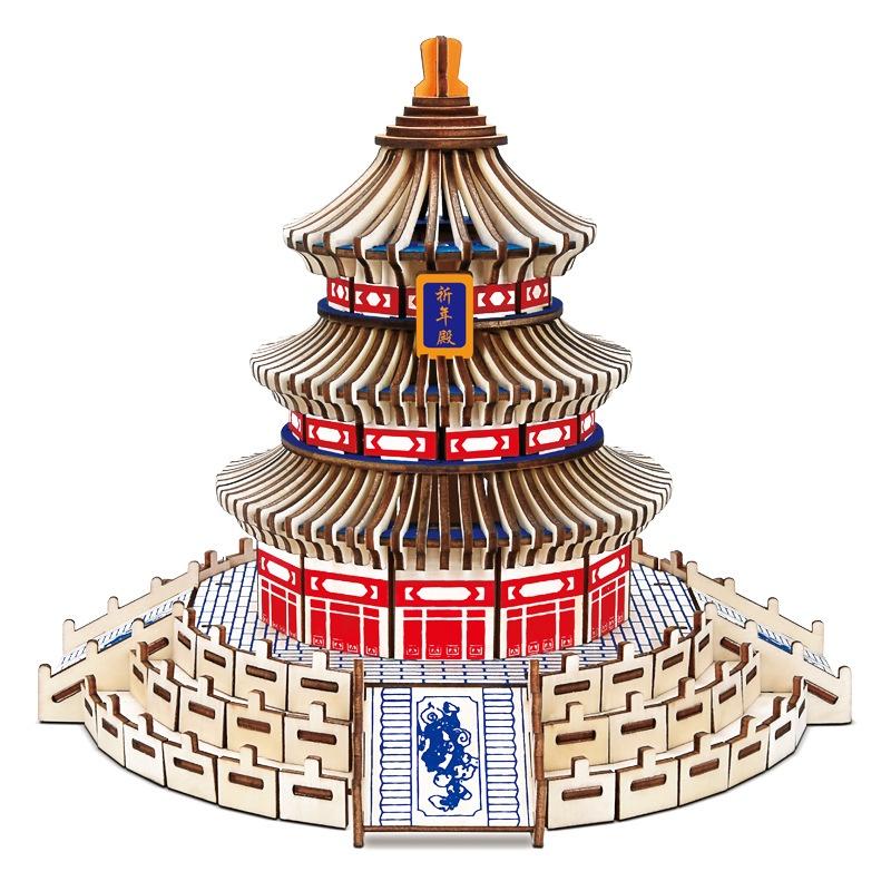 Đồ chơi lắp ghép mô hình 3D bằng gỗ- Chùa Thiên Đàng- The Temple of Heaven