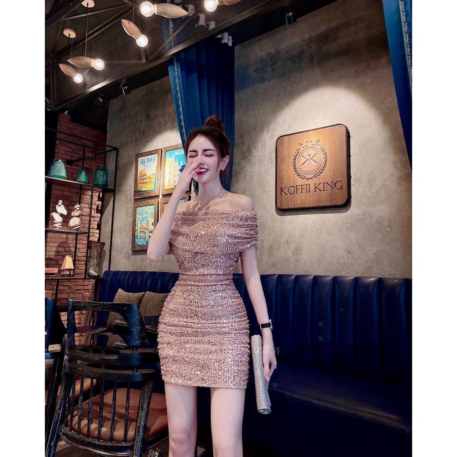FREESHIP Đầm váy nữ body 2 lớp trễ vai 3 màu thời trang cao cấp duyên dáng gợi cảm DS