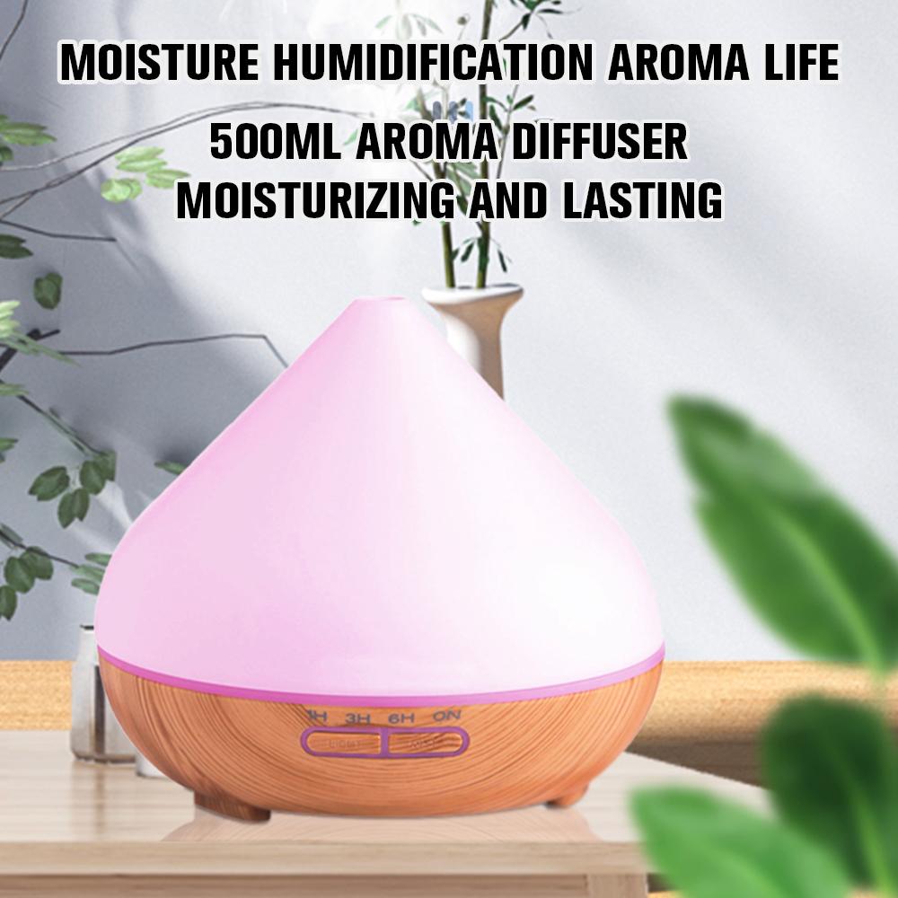 Máy Khuếch Tán Tinh Dầu Dung Tích 500Ml Có Đèn Nhiều Màu Sắc