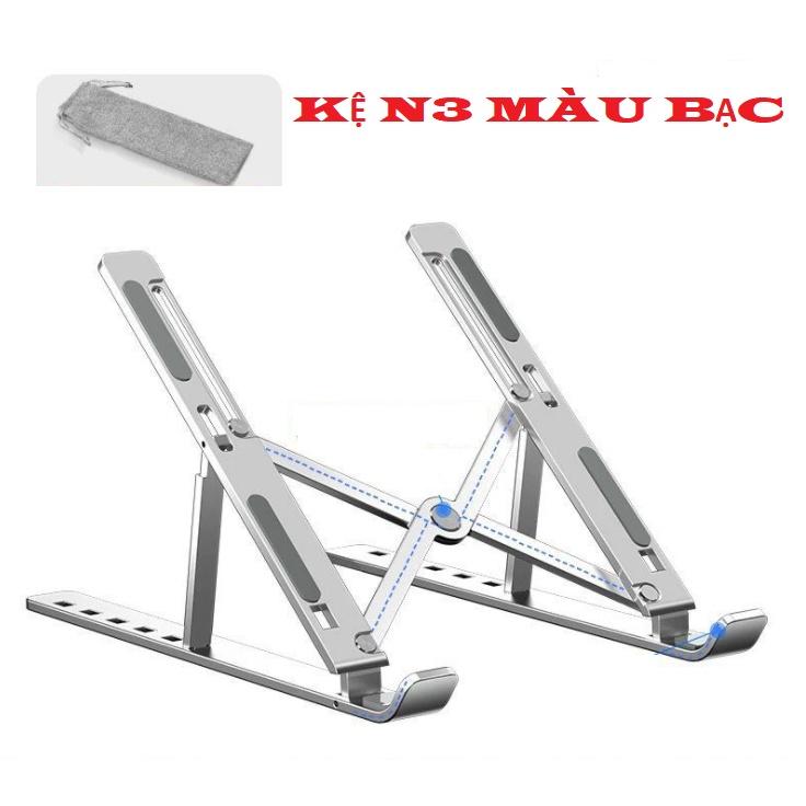 Giá đỡ Laptop nhôm D103 kê Macbook gấp gọn để bàn giúp tản nhiệt quả 7 mức điều chỉnh độ cao