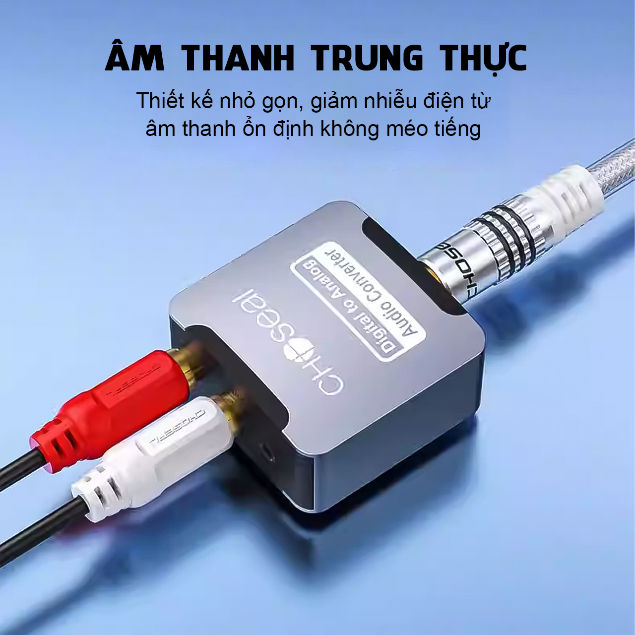 Bộ chuyển đổi âm thanh quang học Vinetteam Choseal kèm dây quang sang AV ra audio tiếng to - hàng nhập khẩu