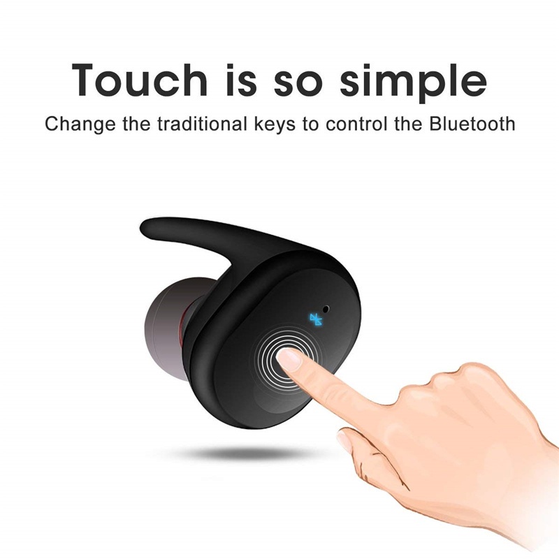 Tai nghe không dây Vitog Y30 TWS kết nối Bluetooth 5.0, chạm điều khiển, âm thanh Hifi sống động, kiểu dáng thể thao tương thích với hệ điều hành Android và iOS