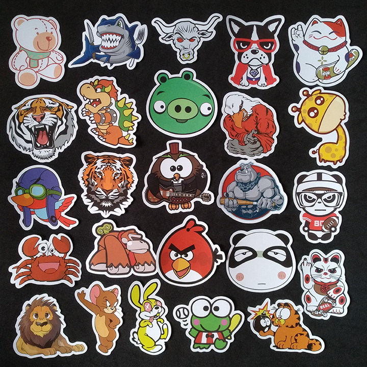 Bộ Sticker dán cao cấp chủ đề ANIMAL HOẠT HÌNH - Dùng dán Xe, dán mũ bảo hiểm, dán Laptop