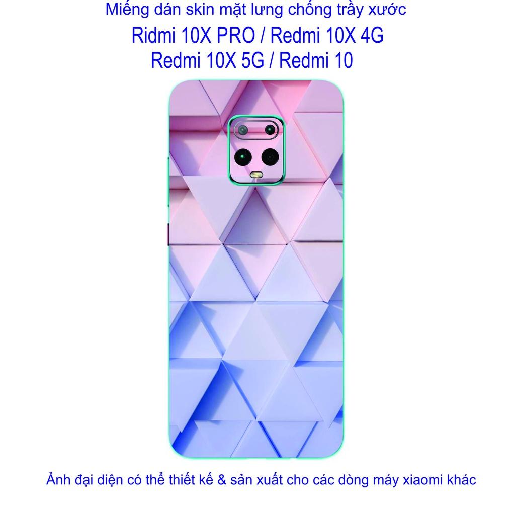 Miếng Dán Skin mặt lưng dành cho Redmi 10x pro / Redmi 10X 4G / Redmi 10X 5G / Redmi 10 Chống trầy xước