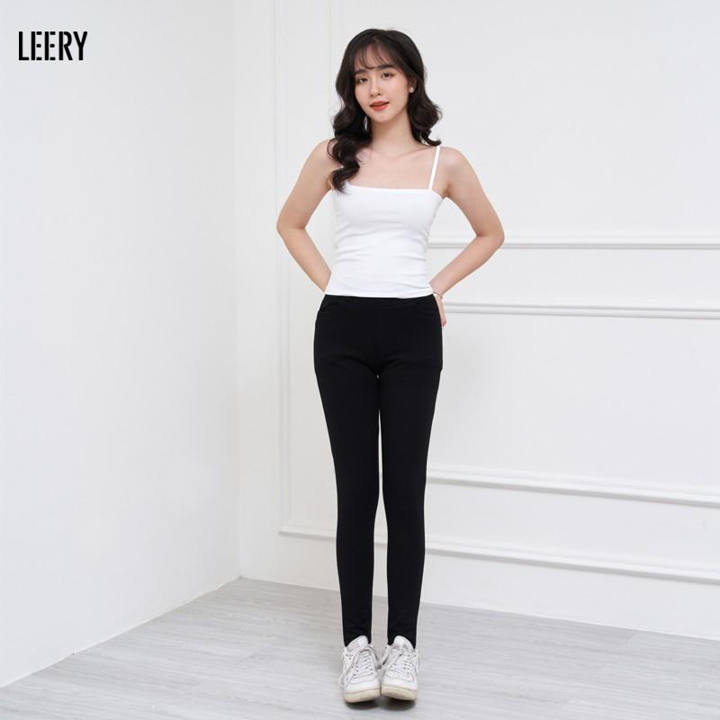 Quần legging nữ LEERY dáng dài cạp cao chất umi Hàn co giãn 4 chiều hàng thiết kế cao cấp LEG-02