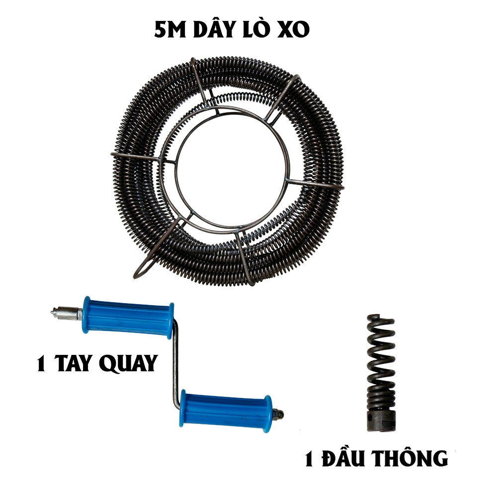 Dây thông tắc lò xo tay quay 3A M5