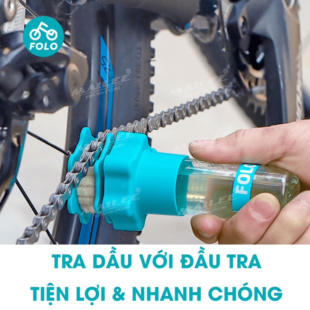 Dầu tra sên xích xe đạp FL-F7 60ml tiện lợi với đầu bông tra dầu riêng, giúp bảo dưỡng và sửa chữa nhanh chóng (kèm khăn) - Mai Lee