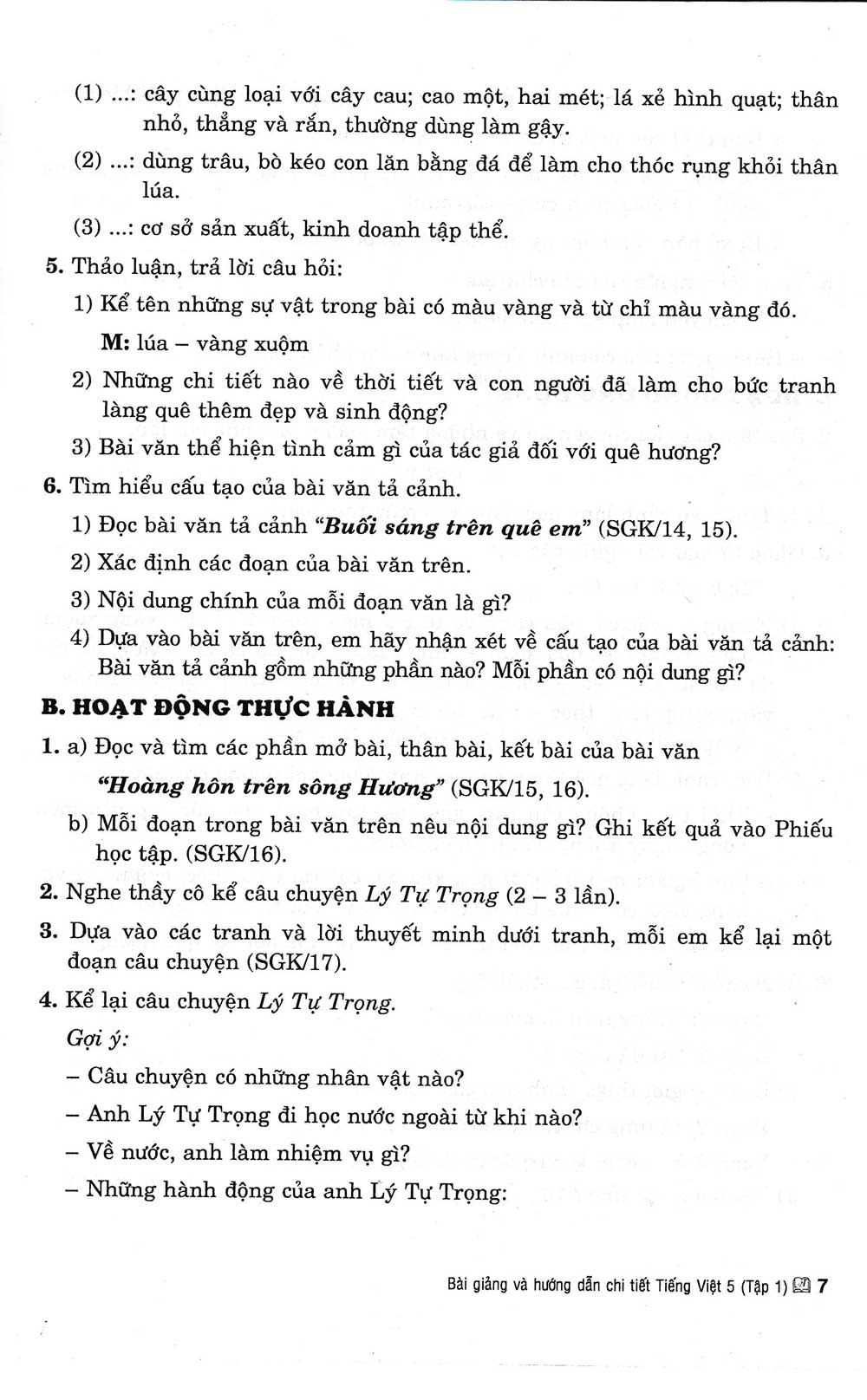 Bài Giảng Và Hướng Dẫn Chi Tiết Tiếng Việt Lớp 5 Tập Một - Mô Hình Trường Học Mới  - HA