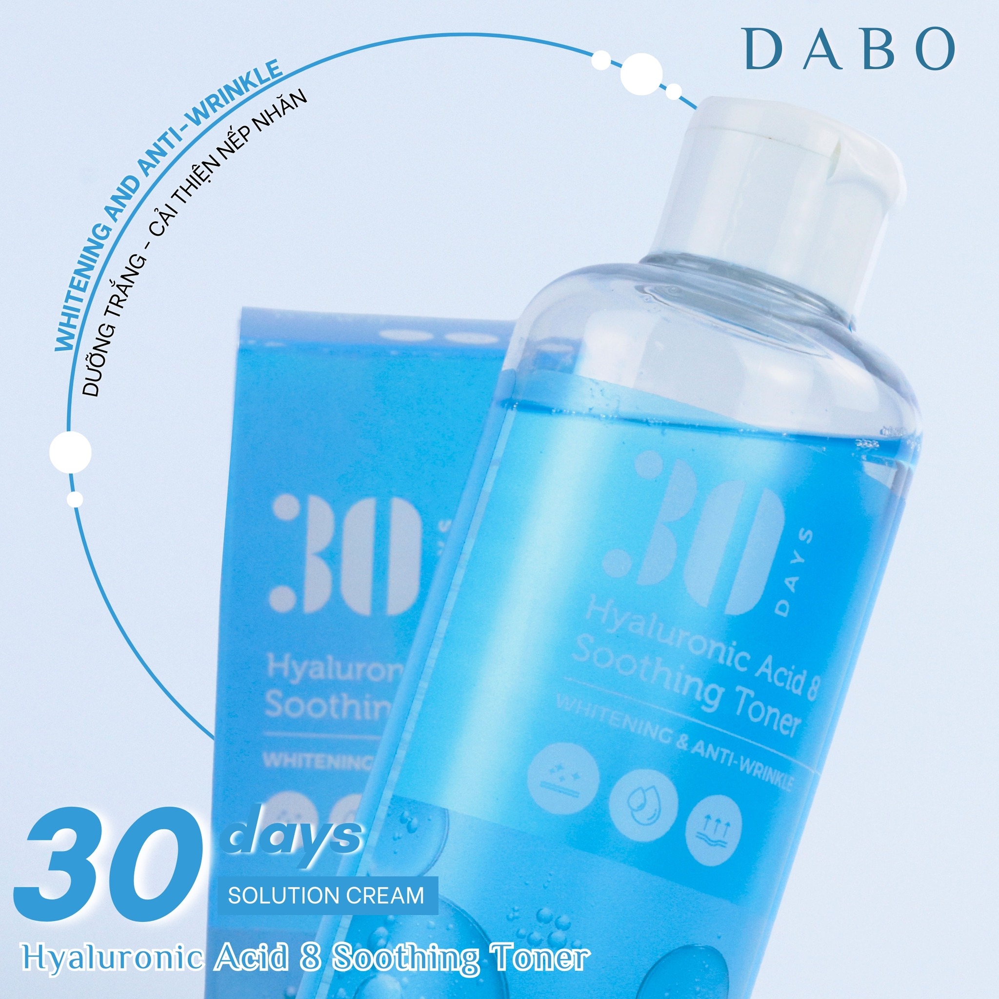 Nước hoa hồng Hyaluronic dưỡng trắng da chống nhăn siêu cấp ẩm - DABO Hyaluronic Acid 8 Soothing Toner 300ml