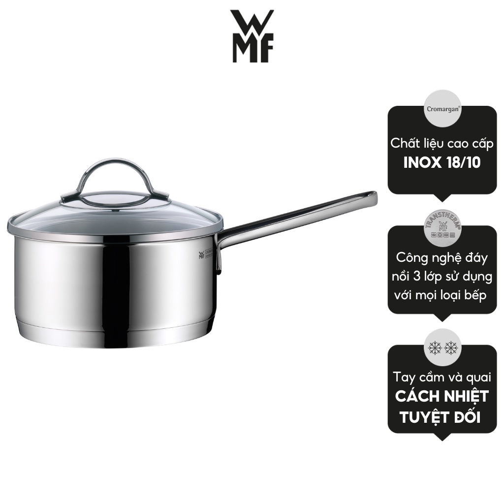 Quánh WMF Provence Plus Saucepan 16CM 1,4L Đáy Từ 3 Lớp Nguyên Khối Có Nắp Dùng Cho Mọi Loại Bếp - 0724166380