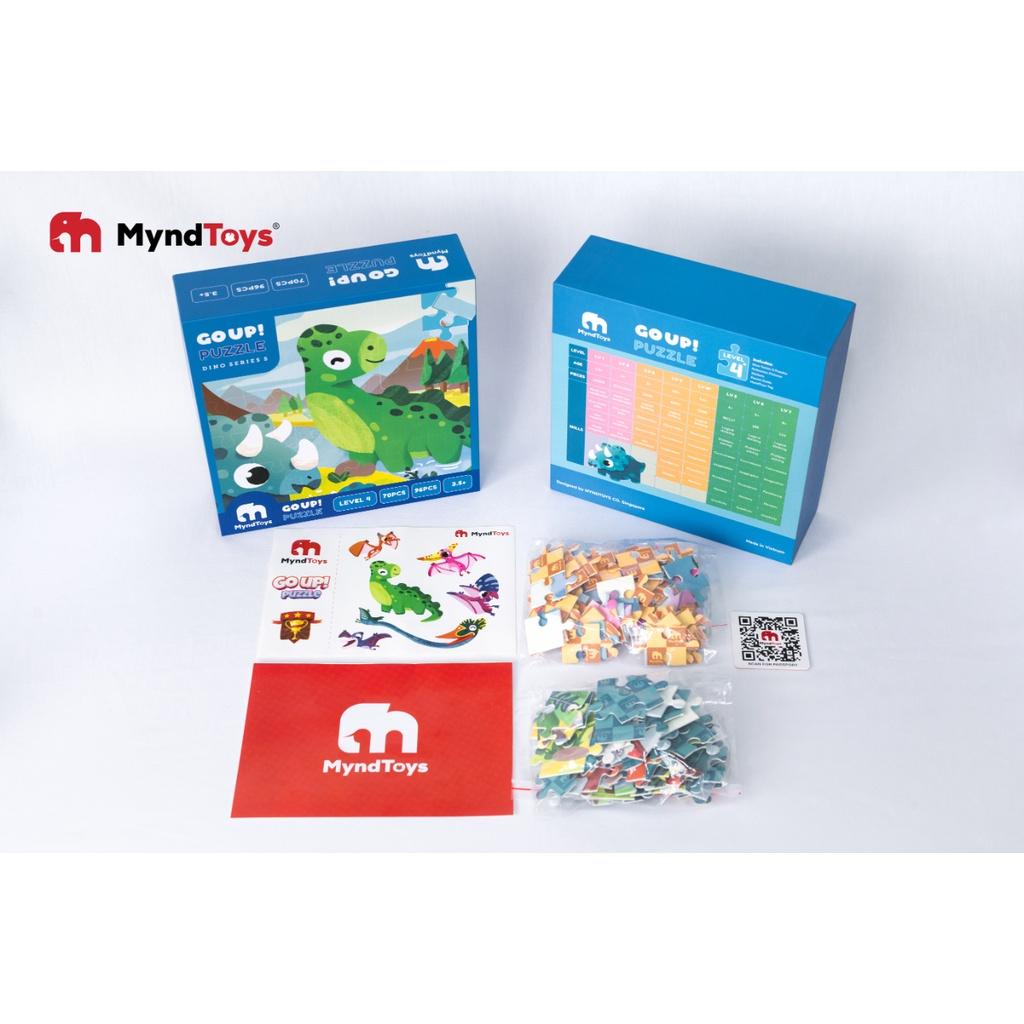 HCM-Qùa tặng-Đồ Chơi Xếp Hình MyndToys Go Up! Puzzle Level 4 - Dino Series S Dành Cho Bé Từ 4 Tuổi