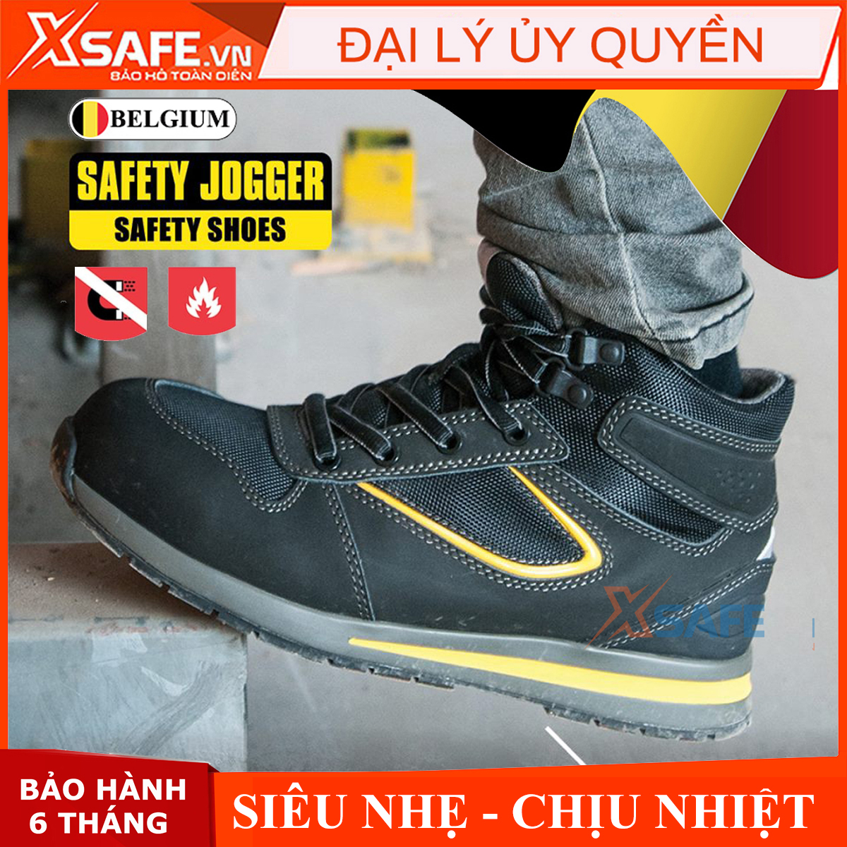 Giày bảo hộ lao động nam Jogger Speedy HRO da Nubuck cao cấp, cấu tạo phi kim siêu nhẹ, chịu nhiệt 300 độ, kiểu cao cổ