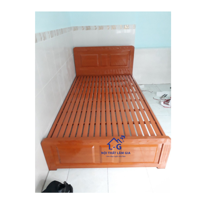 Giường sắt ngủ kiểu gỗ LG102