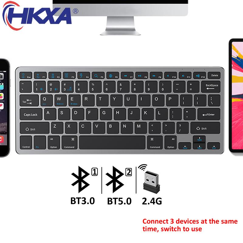 Bàn Phím Bluetooth 2.4G Không Dây Bàn Phím Hai Chế Độ Mini Bàn Phím Đa Phương Tiện Cho Laptop Tivi Di Động Điện Thoại iPad Macbook Android