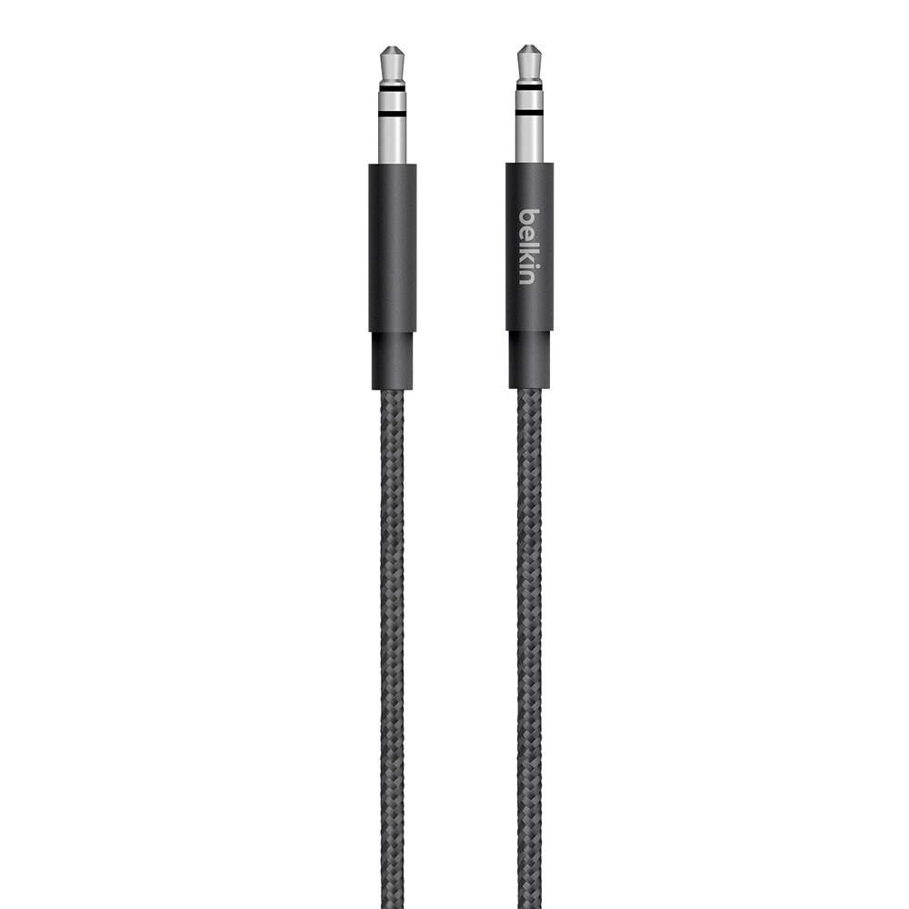 Cáp audio AUX 3.5mm Belkin vỏ dù metallic 1.2m - Hàng Chính Hãng - AV10164BT04-BLK