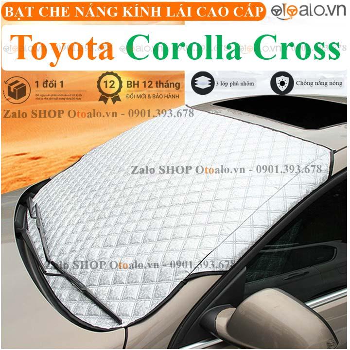Tấm che nắng kính lái ô tô Toyota Corolla Cross 3 lớp cao cấp cản nhiệt bảo vệ gạt mưa taplo - OTOALO