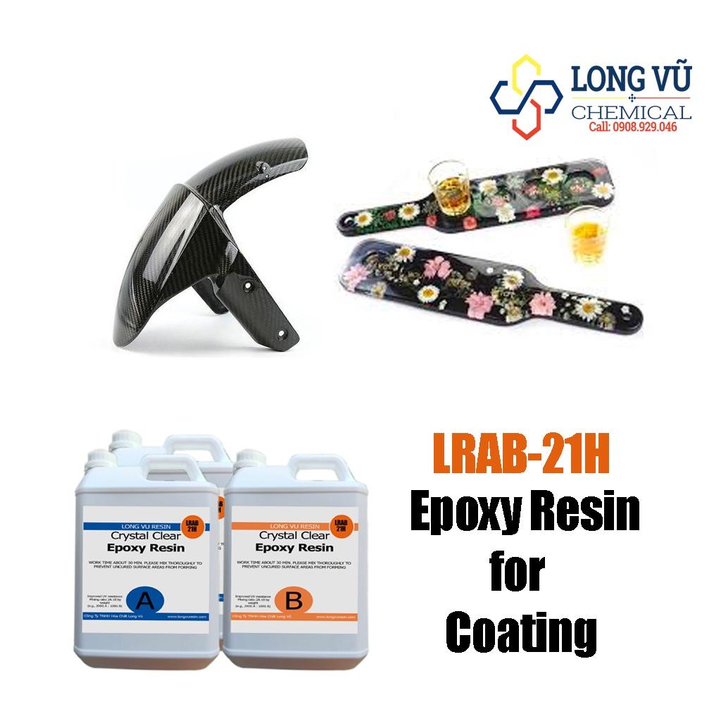 Epoxy Resin Phủ Bề Mặt LRAB-21H - Đổ Mặt Bàn, Phủ Carbon Fiber Cao Cấp Nhập Khẩu - Bộ 15KG