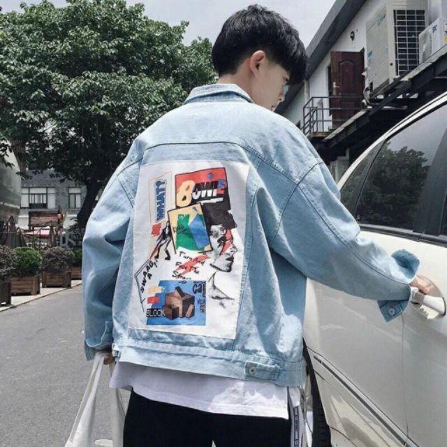 Áo khoác jeans xanh nam nữ BONI