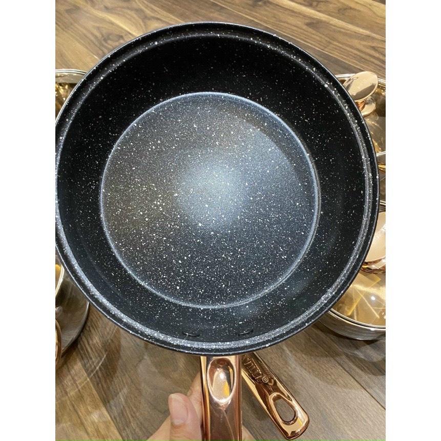 BỘ NỒI INOX VUNG KÍNH KAISA VILLA 6 MÓN 12 CHI TIẾT TAY CẦM TRÁNG MEN CHỐNG DÍNH SIÊU ĐẸP