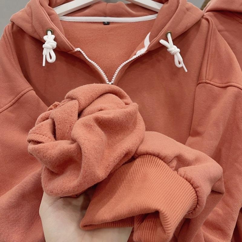 áo khoác nỉ màu cam đất unisex ảnh thật 100% SSSTore ( nam nữ mặc đều được