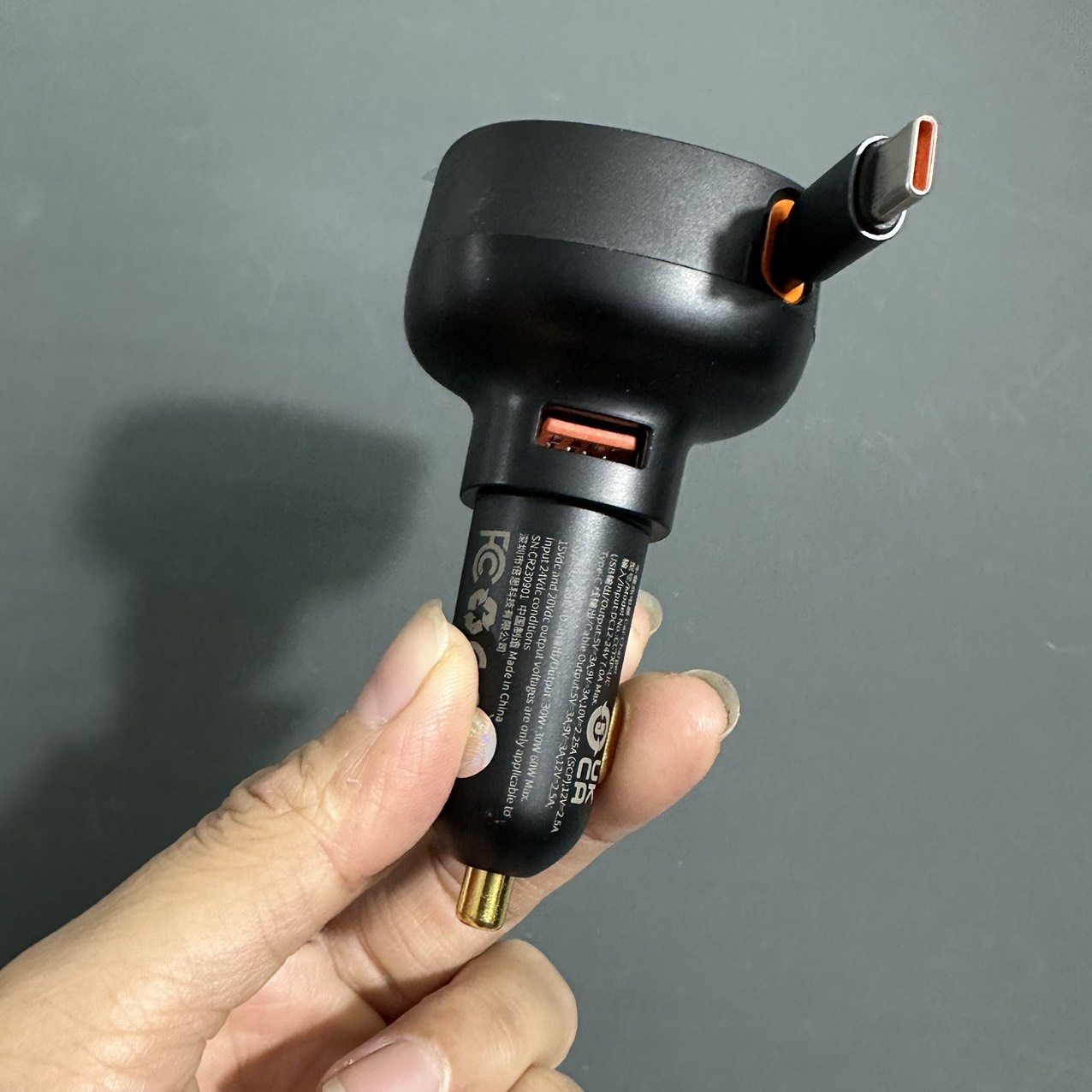 Tẩu sạc ô tô dây rút sạc nhanh 30W 3 cổng 2C+ iP Baseus Enjoyment PRO Retractable Car Charger CCTXP- CCL - hàng chính hãng