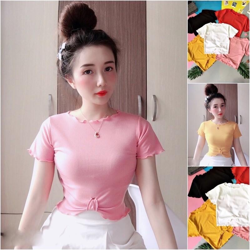 Áo thun hotgirl tay ngắn vắt eo 40k 35-50kg
