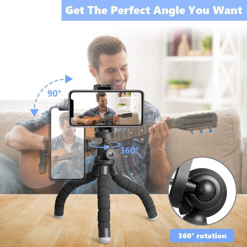 Chân máy cho điện thoại di động, chân máy mini cho điện thoại thông minh và máy ảnh, chân máy có điều khiển từ xa Bluetooth