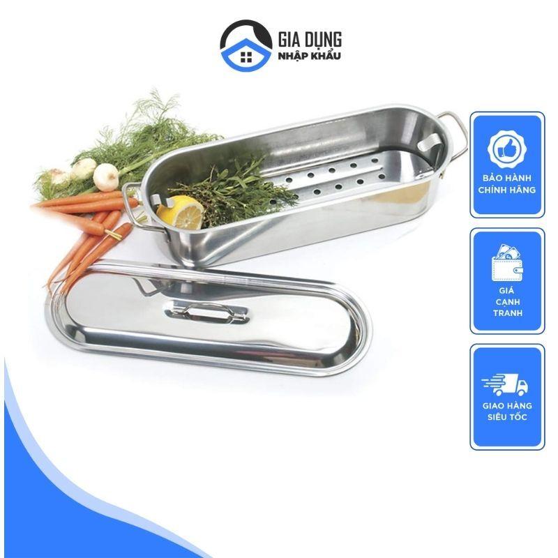 Nồi Hấp Cá, Nồi Hấp Hải Sản Bằng Điện Kitchen Craft, 55x16cm, Chất Liệu Thép Không Gỉ, Dùng Cho Mọi Loại Bếp, Nhập Đức