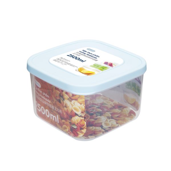 Hộp thực phẩm vuông Hokkaido 2500ml - Giao màu ngẫu nhiên