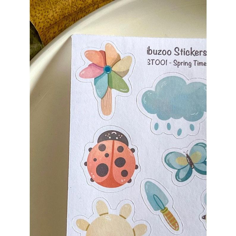 Sticker tự thiết kế - sticker sheet spring time - hình dán sổ, nhật kí bullet journal - unim047