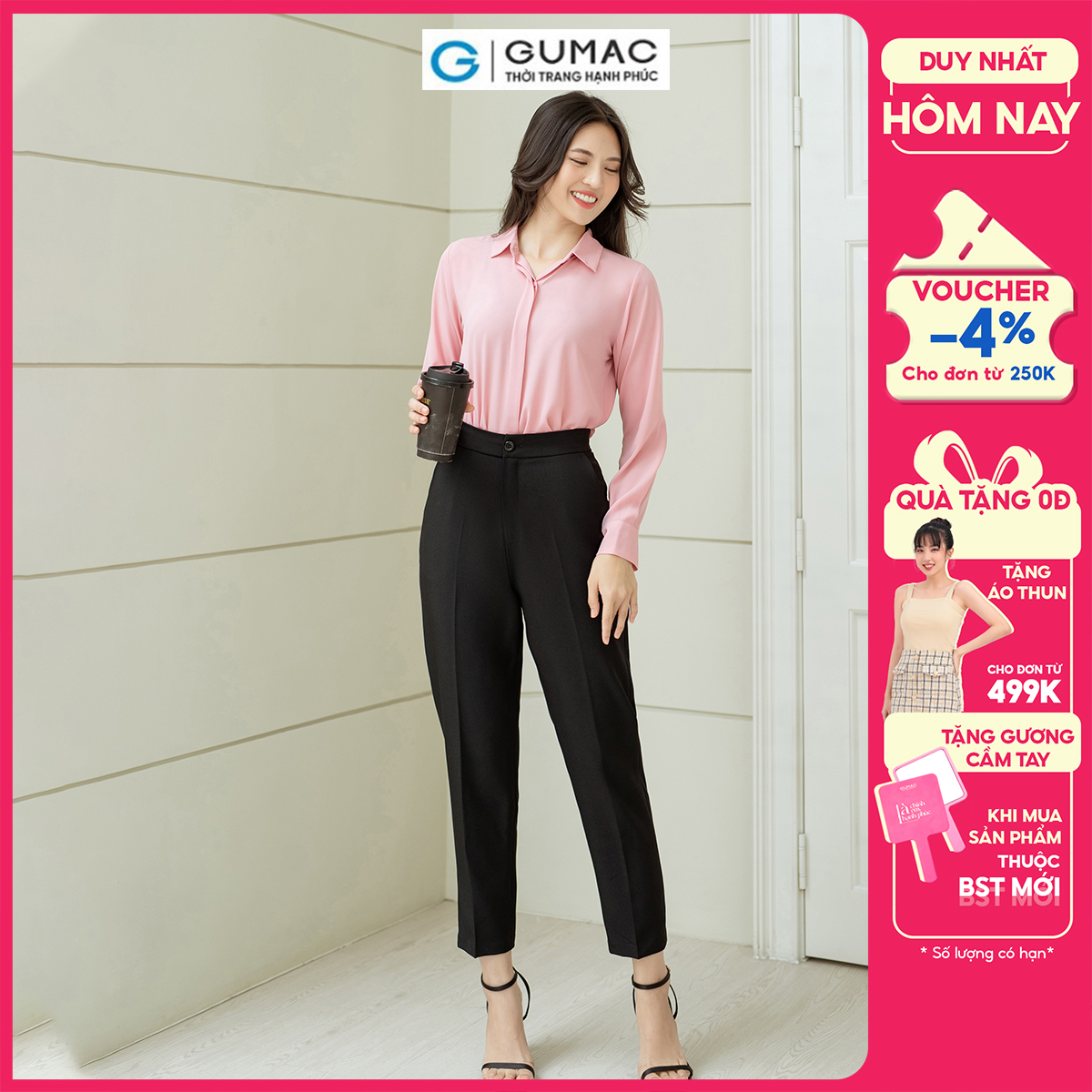 Quần tây nữ ống đứng GUMAC QD08055