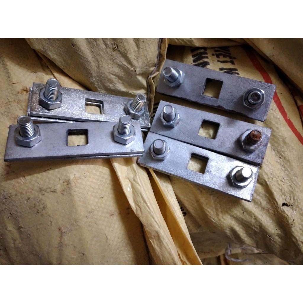 Combo 10 KẸP CÁP 2 RẢNH 3 LỔ, kẹp sắt dùng trong công việc giữ cố định, căng dây cáp, giữ dây cáp giằng khi móc tăng đơ.