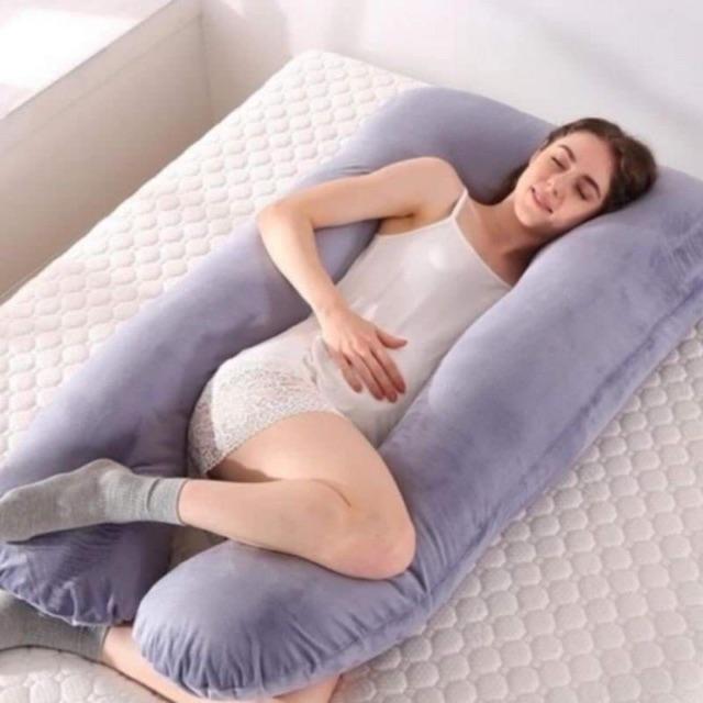 Gối bà bầu chữ U vải nhung cao cấp