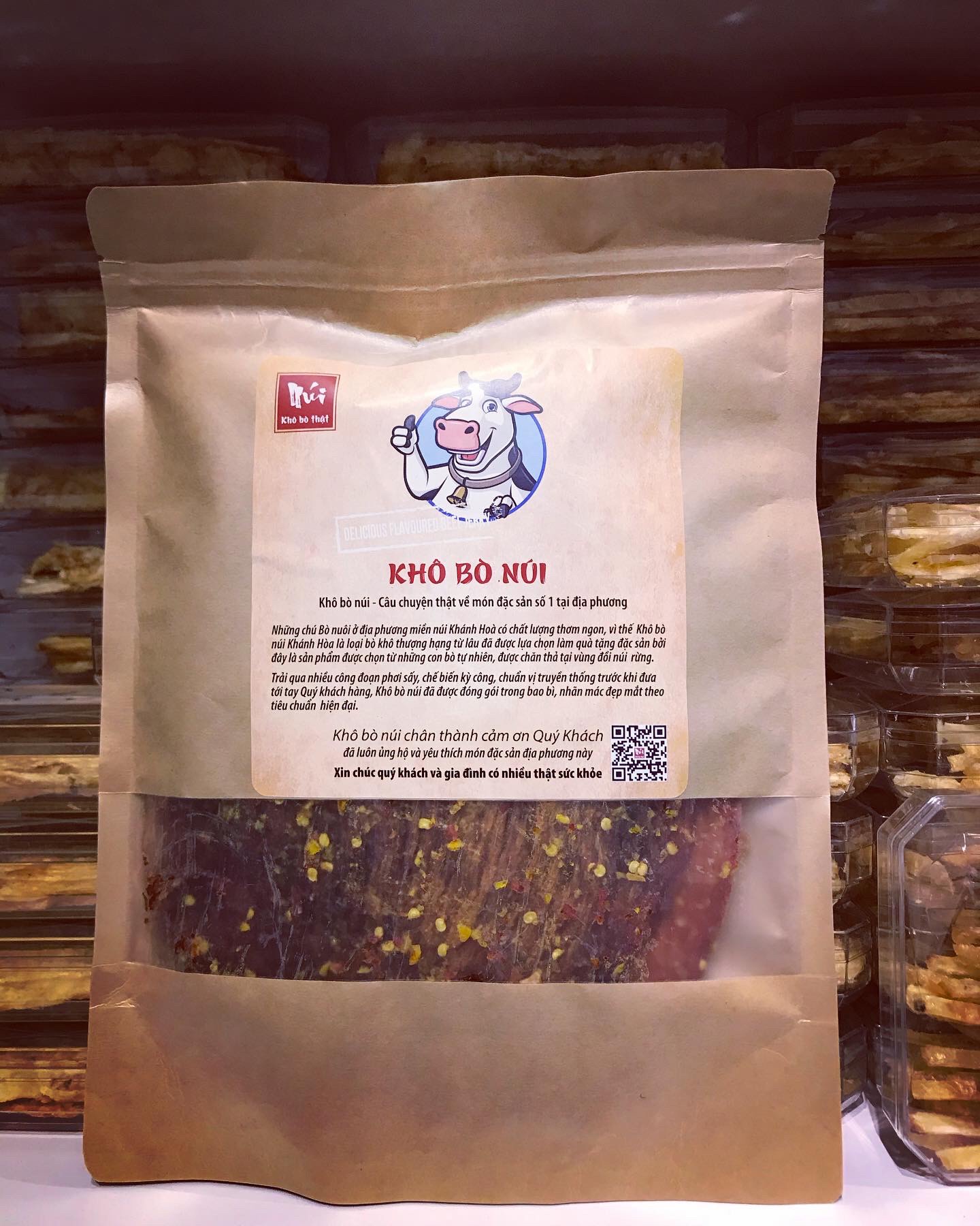 Khô bò NÚI - Đặc Sản Khánh Hoà - Túi 500g