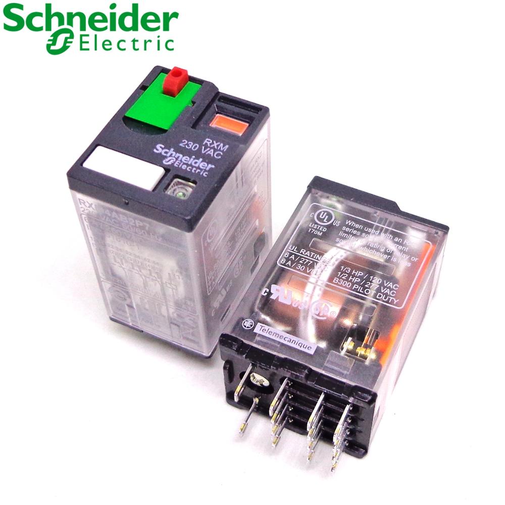 Rơ le RXM4AB2P7 Schneider - 14 chân, có đèn, có phím test | Hàng Chính hãng |