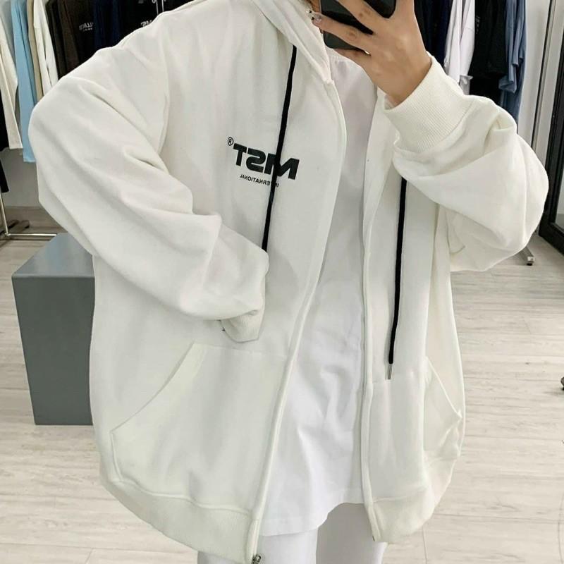 Áo Khoác Nỉ MST Chất Áo Đẹp Đơn Giản Basic Form Unisex Nam Nữ Freesize, Áo khoác Hoodie Nam Nữ form rộng - Basic Oversize Zip, Áo Khoác Nỉ Dây Kéo Form Rộng Ulzzang